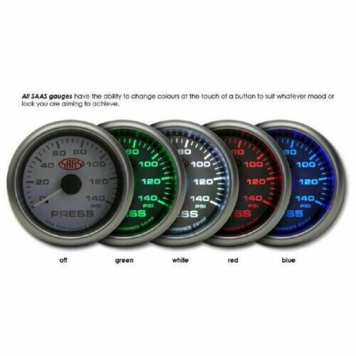 SAAS Turbo Boost 52mm 2in 30 IN-HG > 20 PSI Analog Gauge Black Face Silver Rim