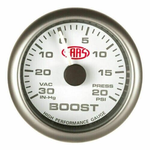 SAAS SG-TB258W Performance Turbo Boost 2 5/8in 67mm 30 IN-HG >20PSI Analog Gauge