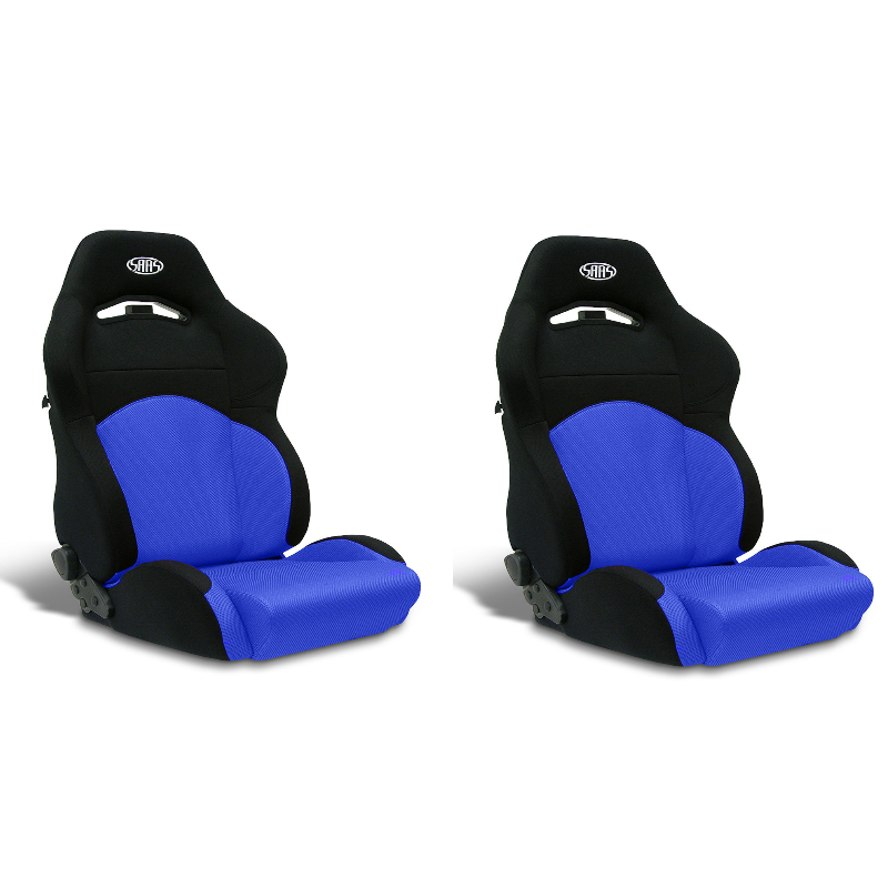 SAAS Universal GT Seats (2) Dual Recline Black/Blue ADR Compliant