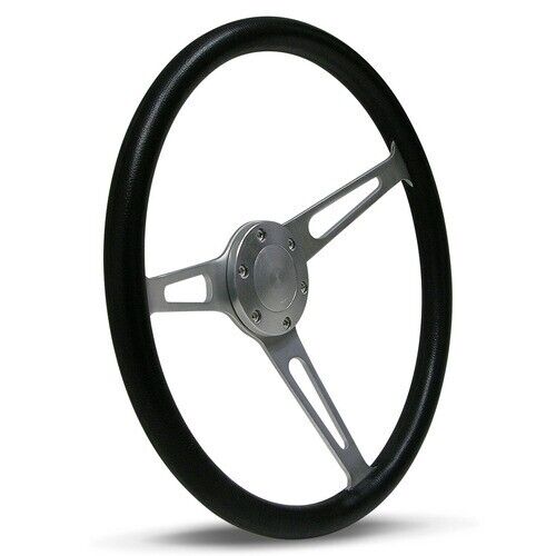 SAAS Steering Wheel Poly 380mm ADR Classic Brushed Alloy Slotted