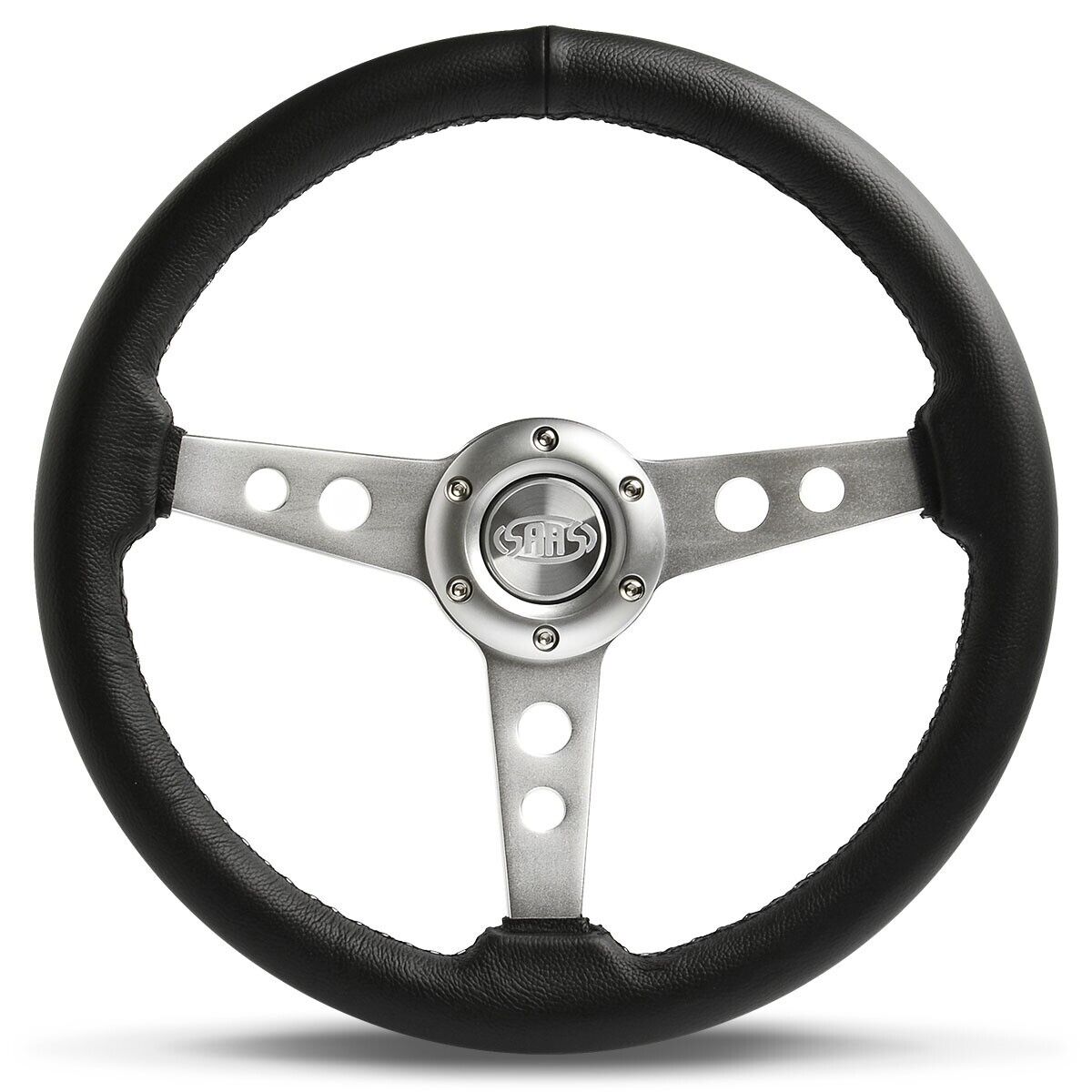 SAAS Steering Wheel Leather 350mm ADR Retro Satin Spoke