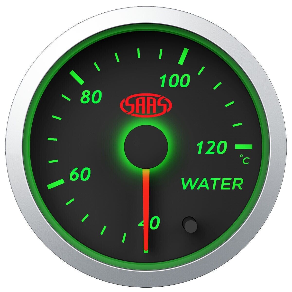 SAAS Streetline Series Water Temp 40>120 Deg C 52mm Gauge Black Face 7 Colour