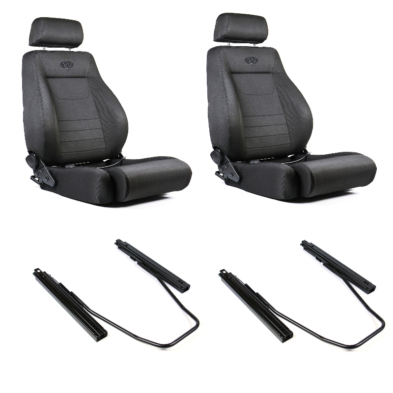 SAAS 4X4 Seats (2) With Sliders Black Cloth ADR Compliant